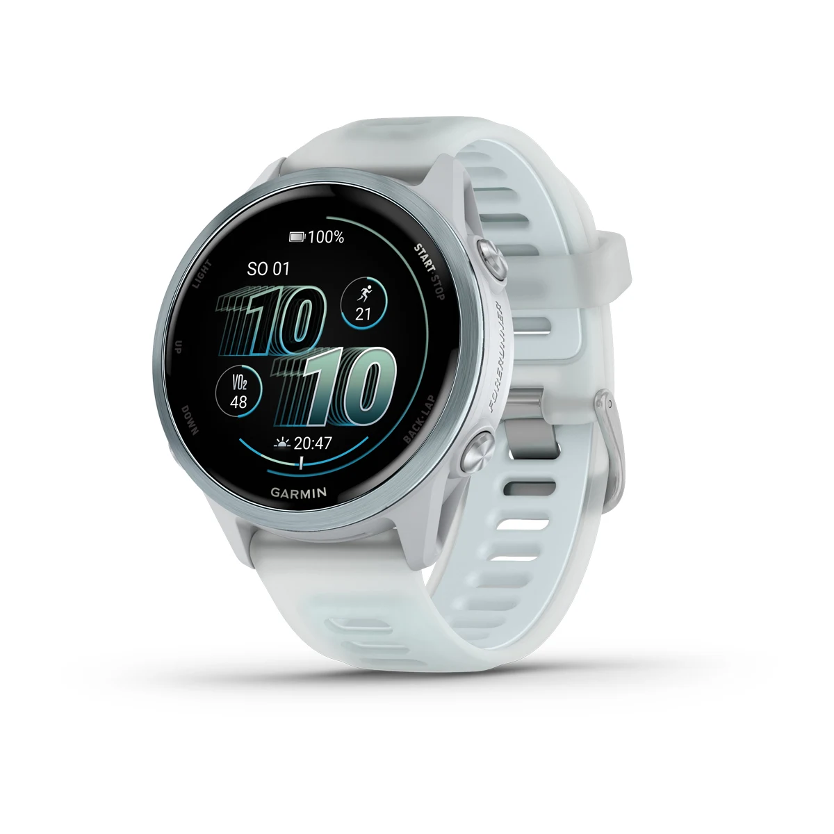 Garmin Forerunner 570 -  42mm - Aluminiowy w kolorze Cloud Blue z półprzezroczystym paskiem w kolorze Whitestone/Cloud Blue [010-02970-01]