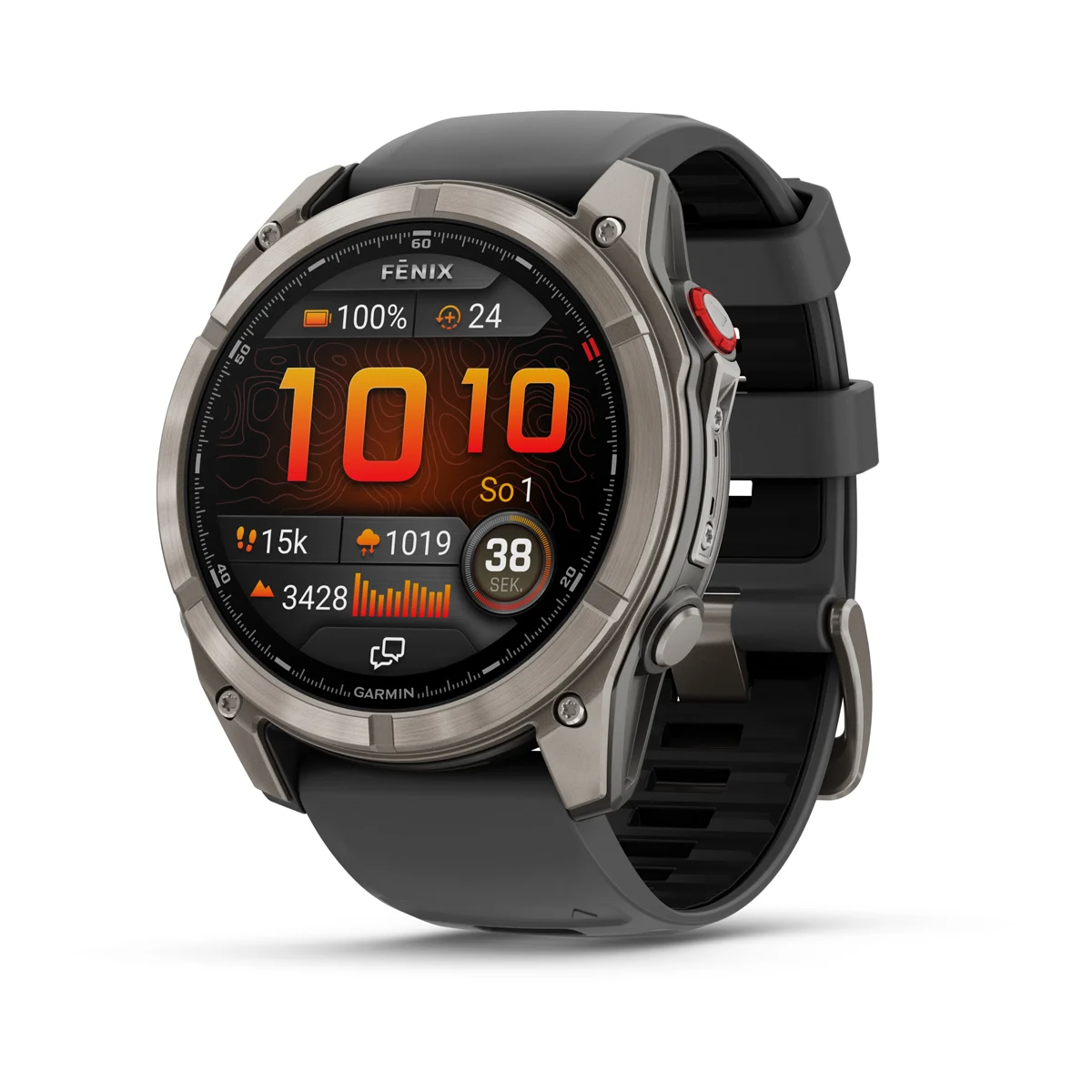 Garmin Fenix 8 PRO - 51mm AMOLED - Sapphire Tytanowy z paskiem silikonowym w kolorze Graphite/Black [010-03199-11]