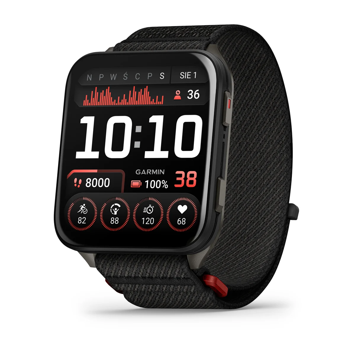 Garmin Venu X1 - Czarny z tytanowym deklem w kolorze slate i nylonowym paskiem ComfortFit w kolorze Czarnym [010-02980-02]
